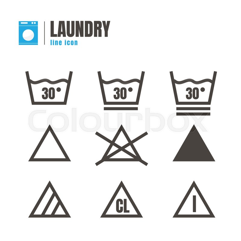 800x800 Laundry Symbols. Vector. Icons Set. Design Elements On White
