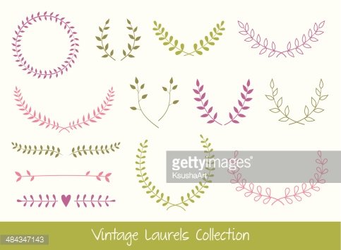 483x354 Vector Laurel Branches And Wreaths Premium Clipart