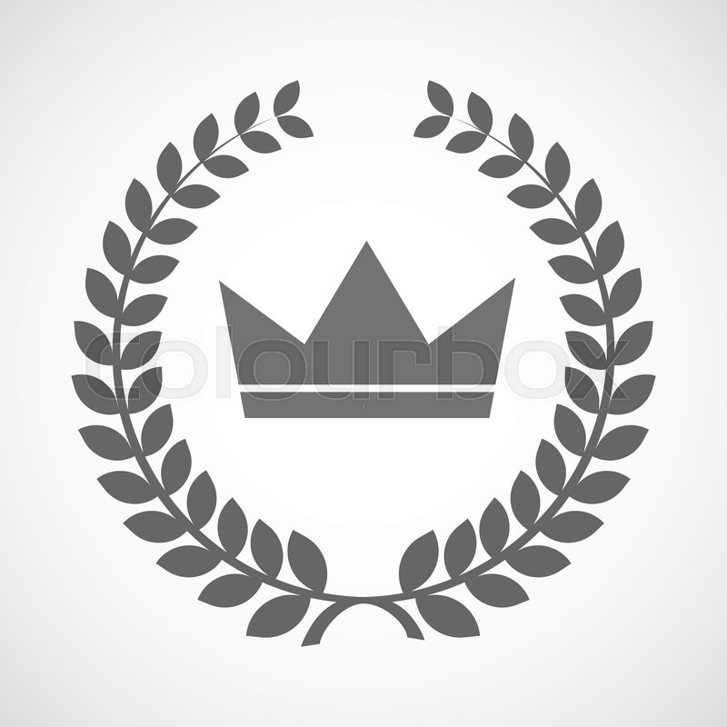 800x800 Illustration Of An Isolated Laurel Wreath Icon With A Crown