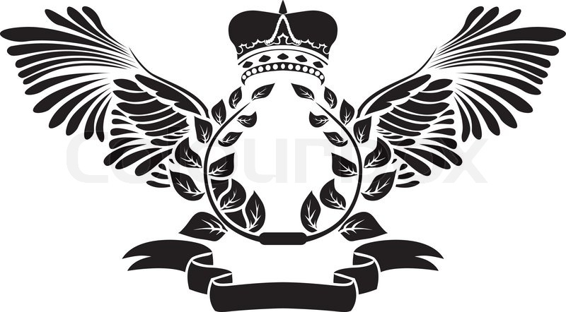 800x442 Victory Symbol, Laurel Wreath With Wings And A Crown Stock