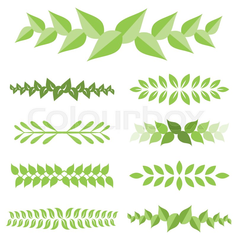 800x800 Vector Laurel Leaves Icon Set, Flat Design Stock Vector Colourbox