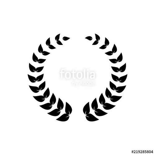 500x500 Black Round Wreath Of Laurel Leaves For Awards Decoration Stock