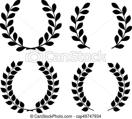450x406 Set Of 4 Vector Isolated Laurel And Olive Wreaths.