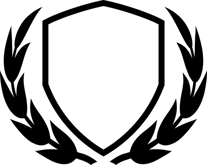 700x559 Vector Shield And Laurel Wreath Isolated Wall Mural We