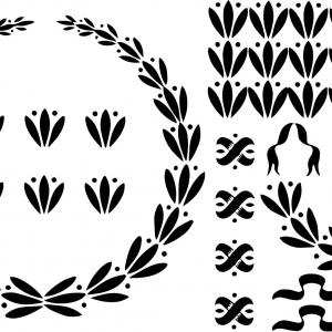 300x300 Free Vintage Clip Art Laurel Wreath Ribbons Orangiausa