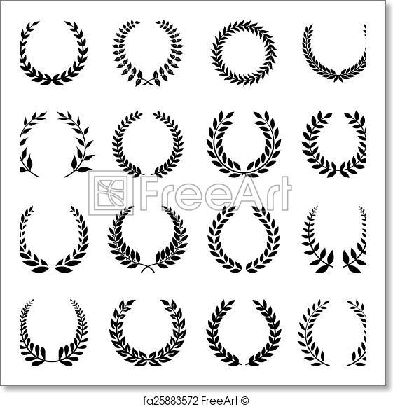 561x581 Free Art Print Of Vector Laurel Wreath. Vector Laurel Wreath Flora