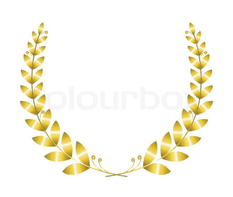 800x676 Gold Laurel Wreath Isolated On White Background Stock Vector