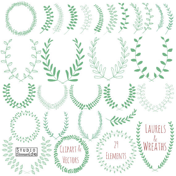570x570 Drawn Wreath Laurel Wreath
