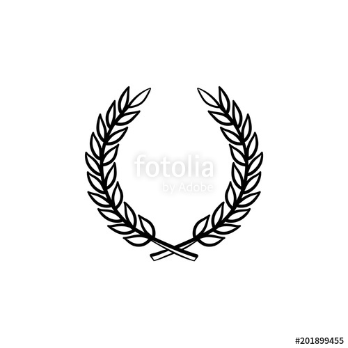 500x500 Laurel Wreath Hand Drawn Outline Doodle Icon. College Emblem