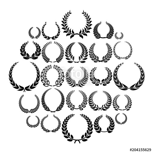 500x500 Laurel Wreath Icons Set. Simple Illustration Of 25 Laurel Wreath