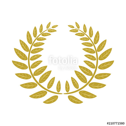 500x500 Gold Laurel Wreath. Vector Image. Champion Symbol Stock Image And