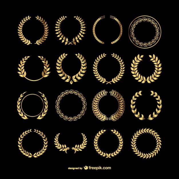 626x626 Gold Laurel Wreaths Vector Free Download