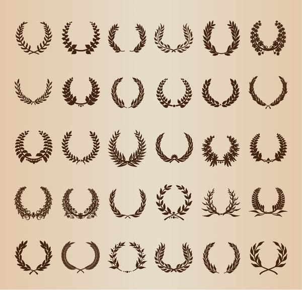 600x575 Laurel Wreaths Vector Set Free Vector In Encapsulated Postscript