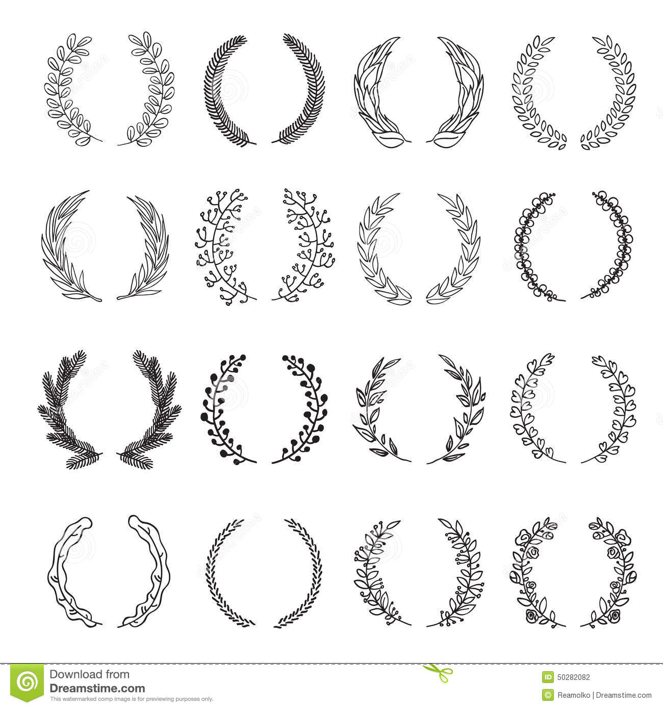 1300x1390 Drawn Vector Laurel