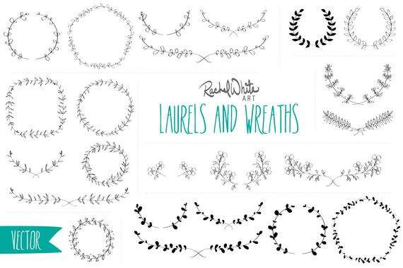 570x379 Laurels Vector Illustrations Ai Eps And Png 23 Images In Etsy