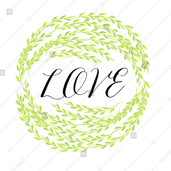 600x600 Watercolor Vintage Floral Set Of Wreaths And Laurels Vector Love