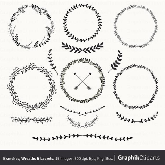 570x570 Branches Wreaths And Laurels Clip Art. Vectors Laurel Etsy