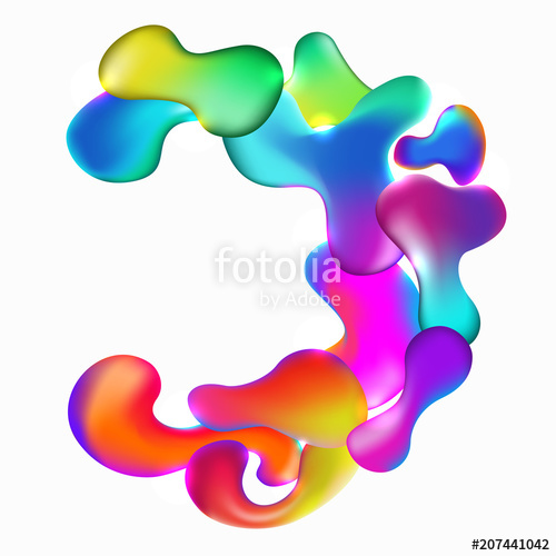 500x500 Colorful Shapes. Liquid Multi Colored Bubbles. Abstract Background