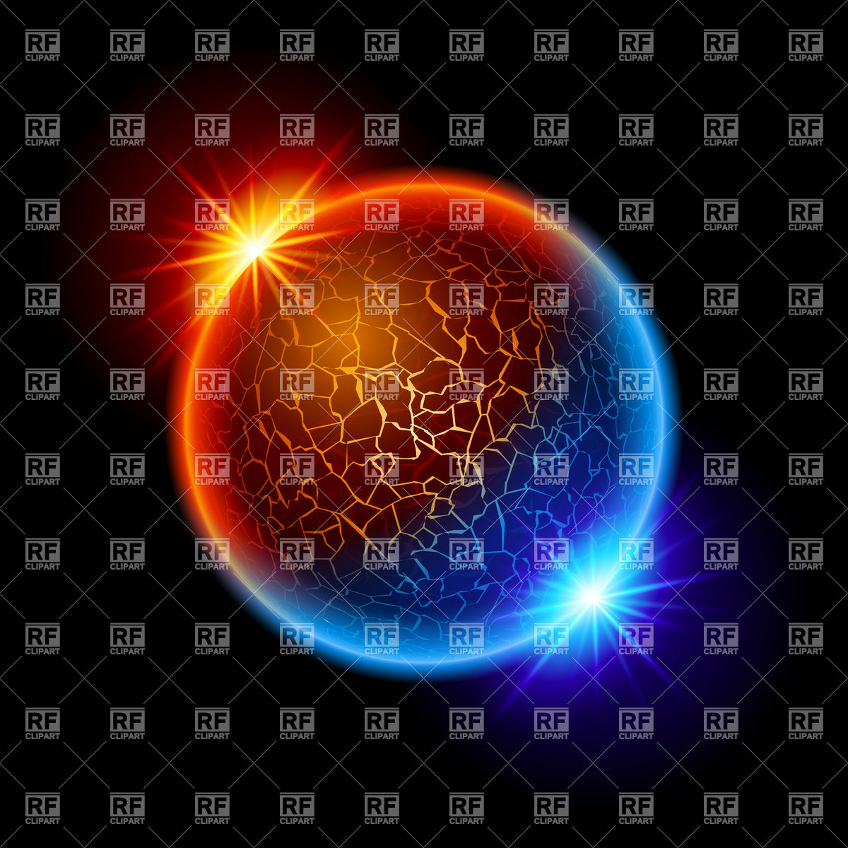 1200x1200 Cracked Lava Planet And Rising Sun Vector Image Vector Artwork
