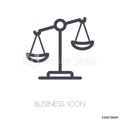 500x500 Law Scale Vector Icon, Justice Outline Icon