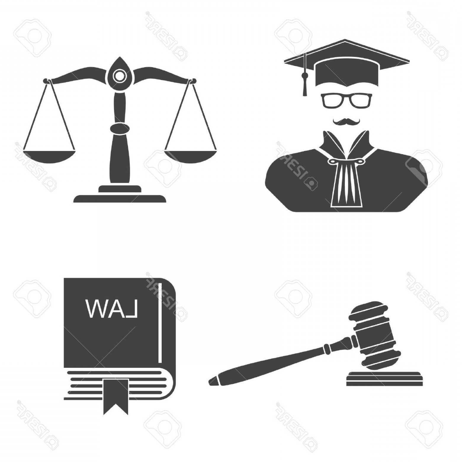 1560x1560 Photostock Vector Icons On A White Background Scales Balance Gavel