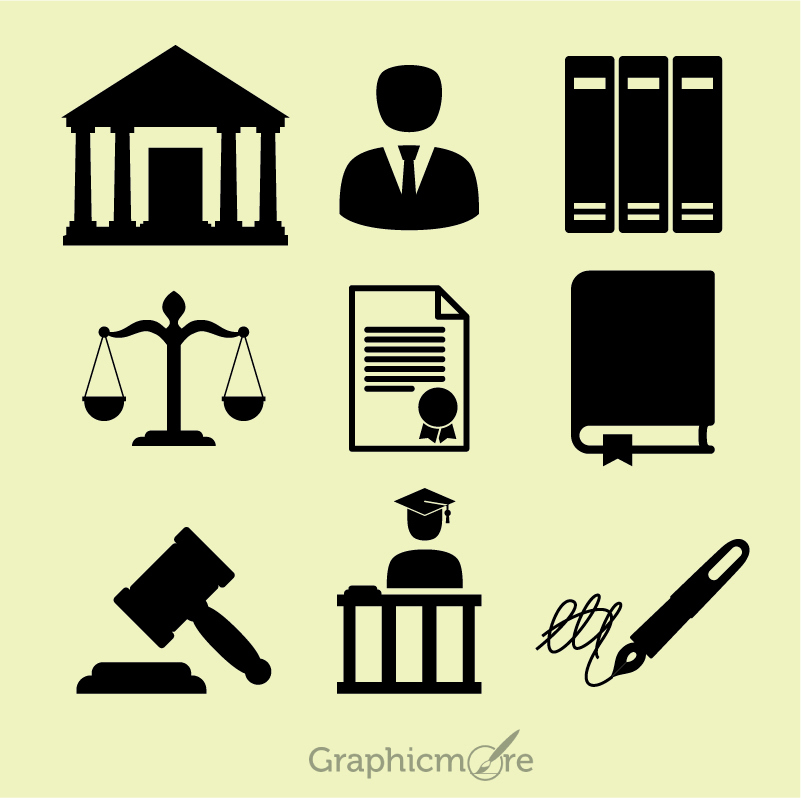 801x798 Law Icons Set Free Vector File Download By Graphicmore