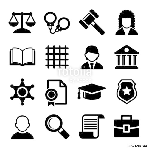 500x500 Law And Justice Icons Set. Vector Stock Image And Royalty Free
