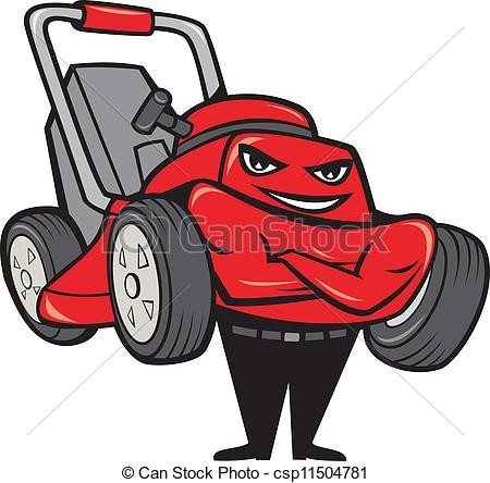 450x444 Lawn Mower Man Standing Arms Folded Eps Vector Csp11504781 Clip
