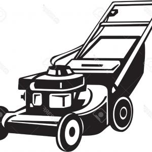 300x300 Royalty Free Vector Logo Of A Farmer Riding A Lawn Mower By