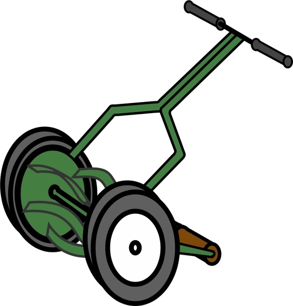 574x600 Cartoon Push Reel Lawn Mower Free Vector In Open Office Drawing
