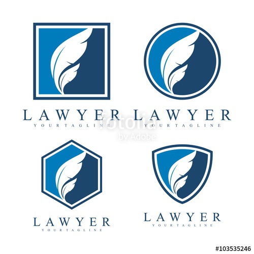 500x500 Feather Logo, Lawyer Logo, Simple Design Vector Logo Template