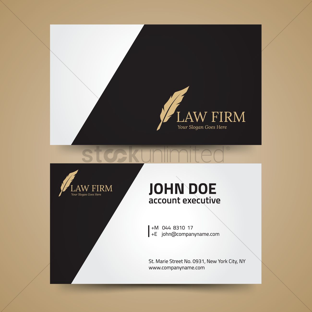 1300x1300 Law Firm Business Card Layout Vector Image