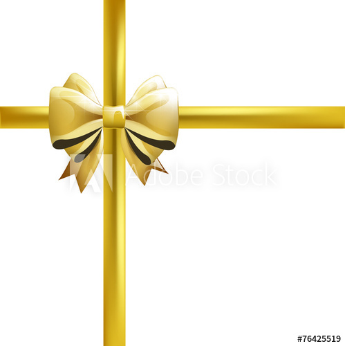 499x500 Lazo Dorado Envoltorio De Regalo. Vector
