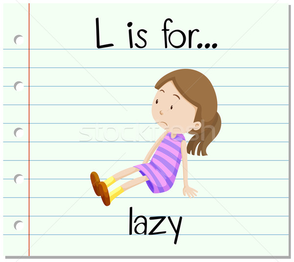 600x536 Flashcard Letter L Is For Lazy Vector Illustration Daniel Cole