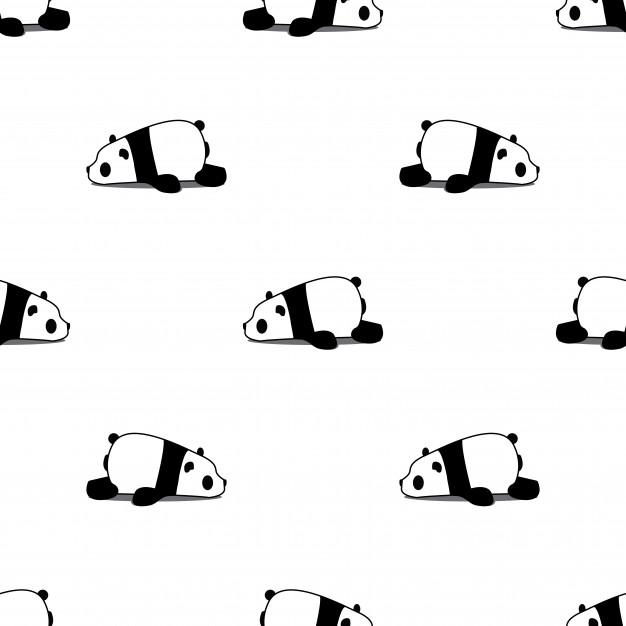 626x626 Lazy Panda Cartoon Seamless Pattern Vector Premium Download
