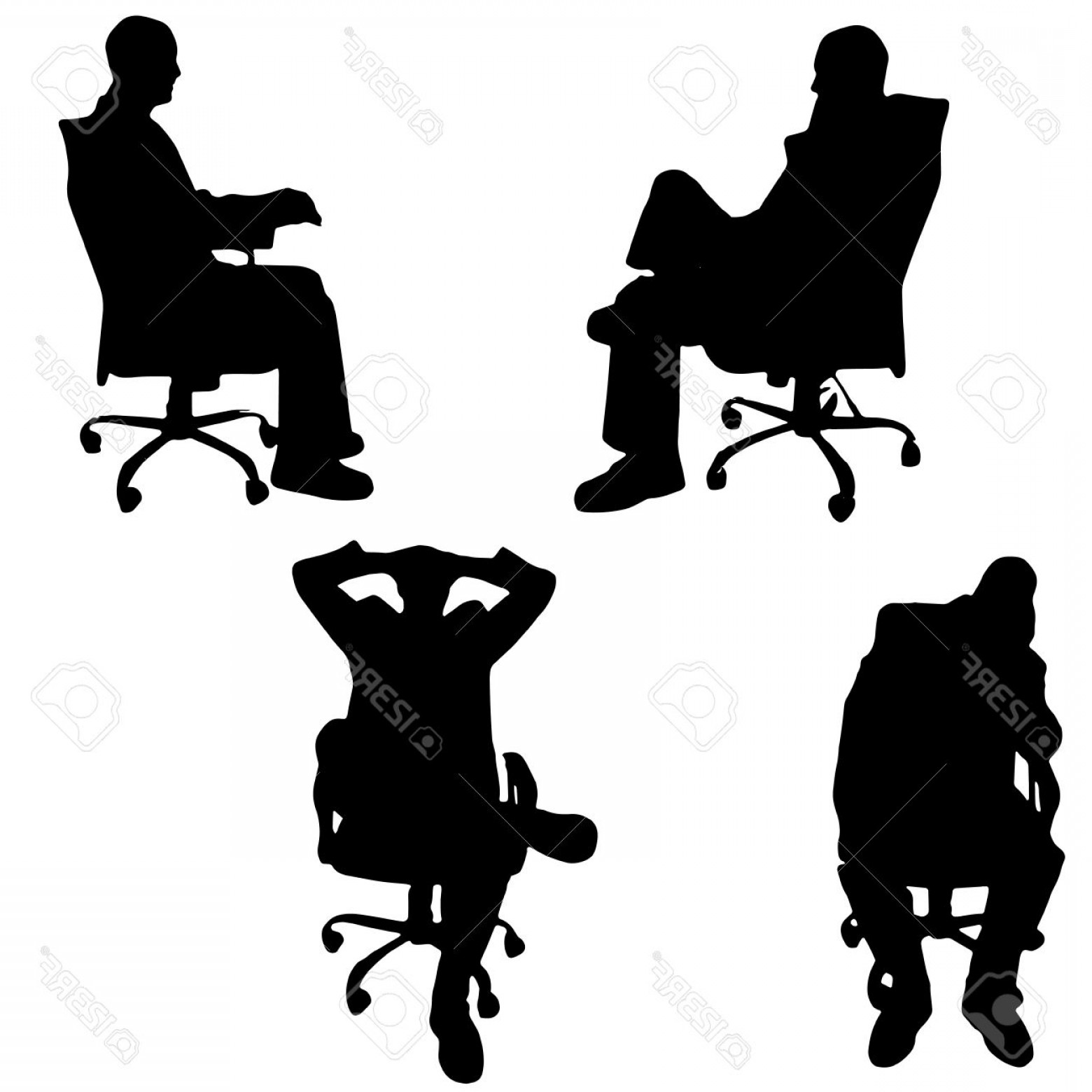 1560x1560 Photostock Vector Vector Silhouette Of A Man Sitting In The Office