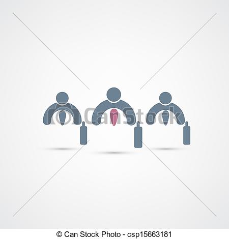 450x470 Vector Illustration Of A Team And A Leader.