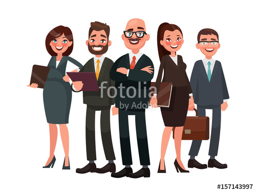 500x375 Business People Are Led By A Leader. Vector Illustration In