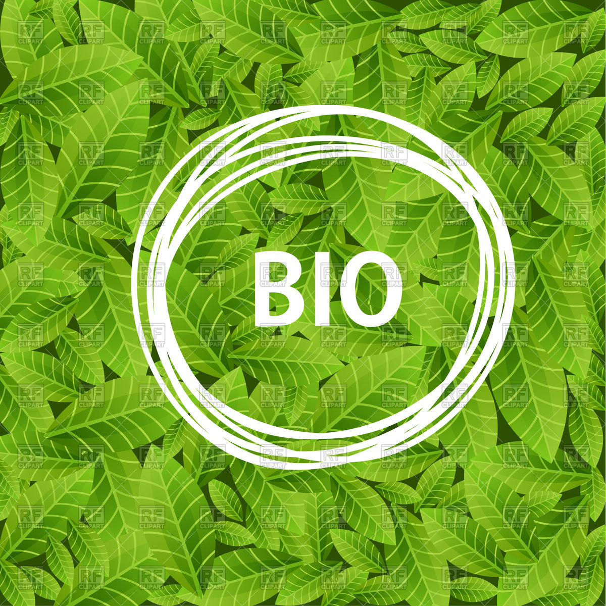 1200x1200 Green Leaves Background With Word Bio Vector Image Vector