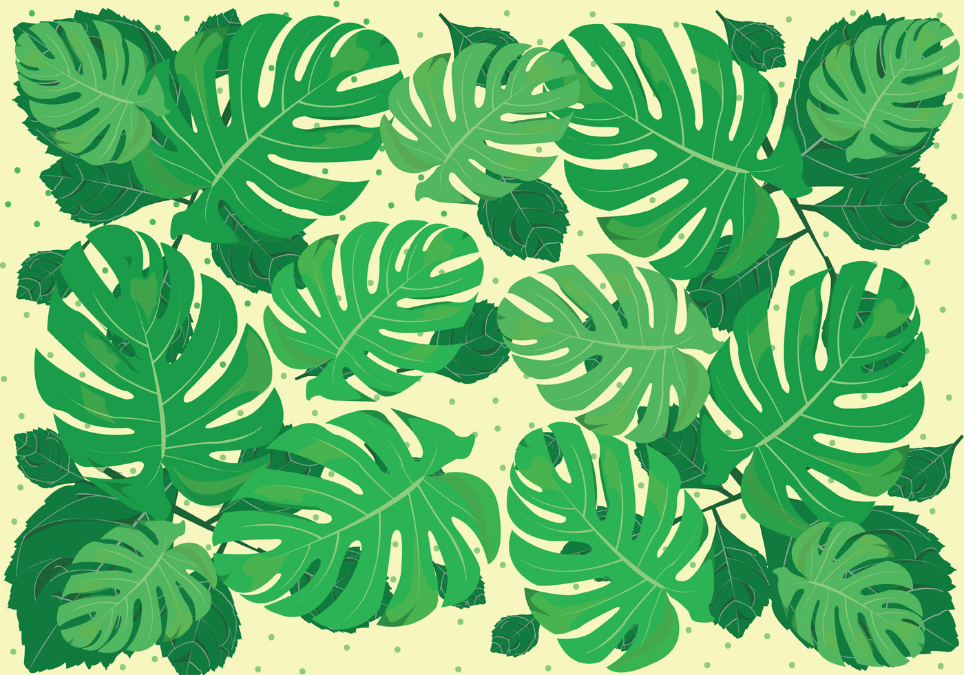 1400x980 Jungle Leaves Free Vector Art