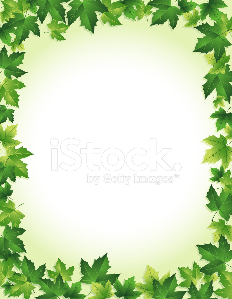 796x1024 Green Leaf Border Stock Vector