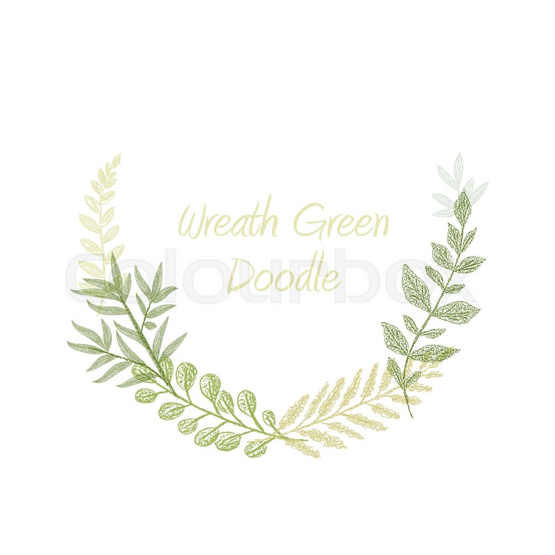800x800 Green Doodle Hand Drawn Herb Border Vector, Greeting, Invitation