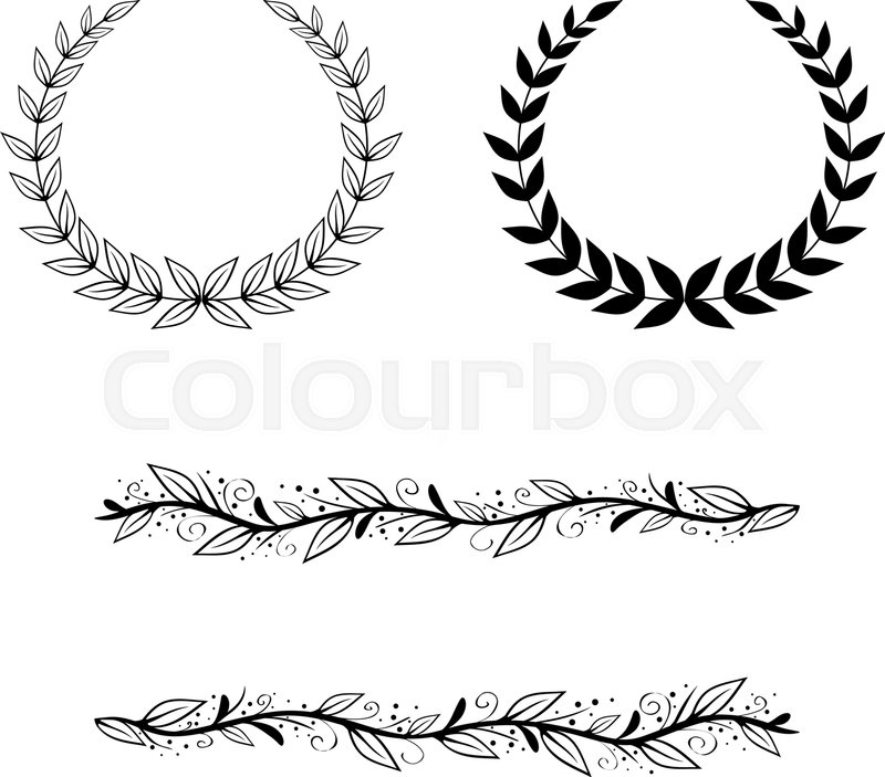 800x703 Natural Leaf And Border Frame And Border Collection Stock Vector