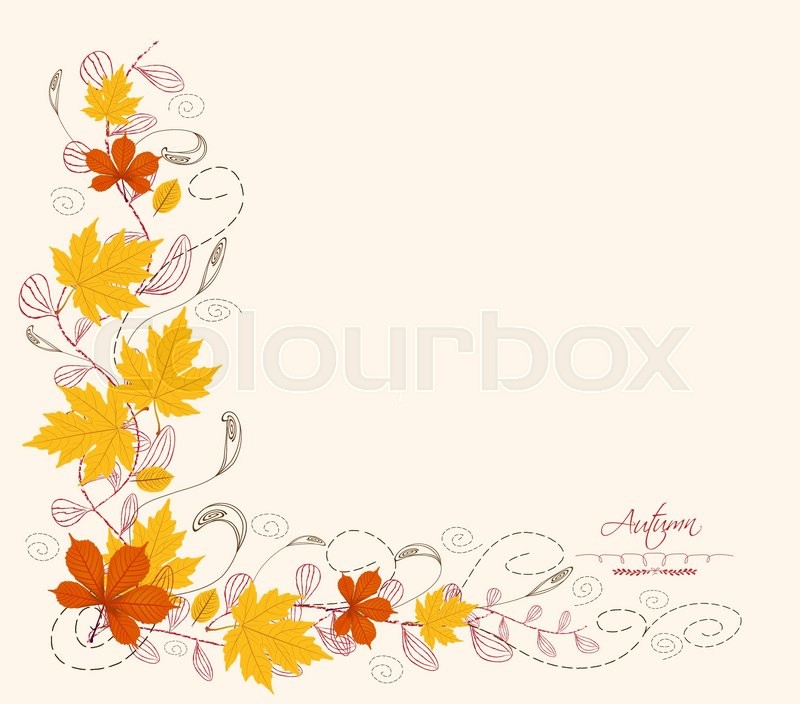 800x704 Autumn Leaf Border Stock Vector Colourbox