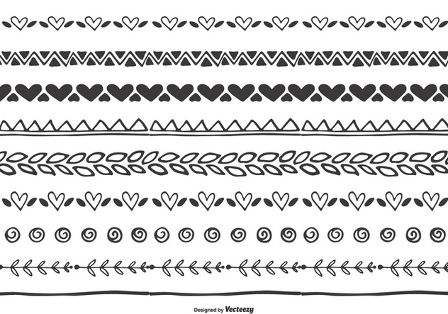 632x443 Cute Hand Drawn Heart Leaf Border Set Free Vector Download 404215