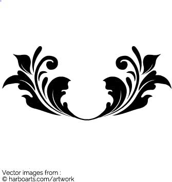 335x355 Download Calligraphic Leaf Border