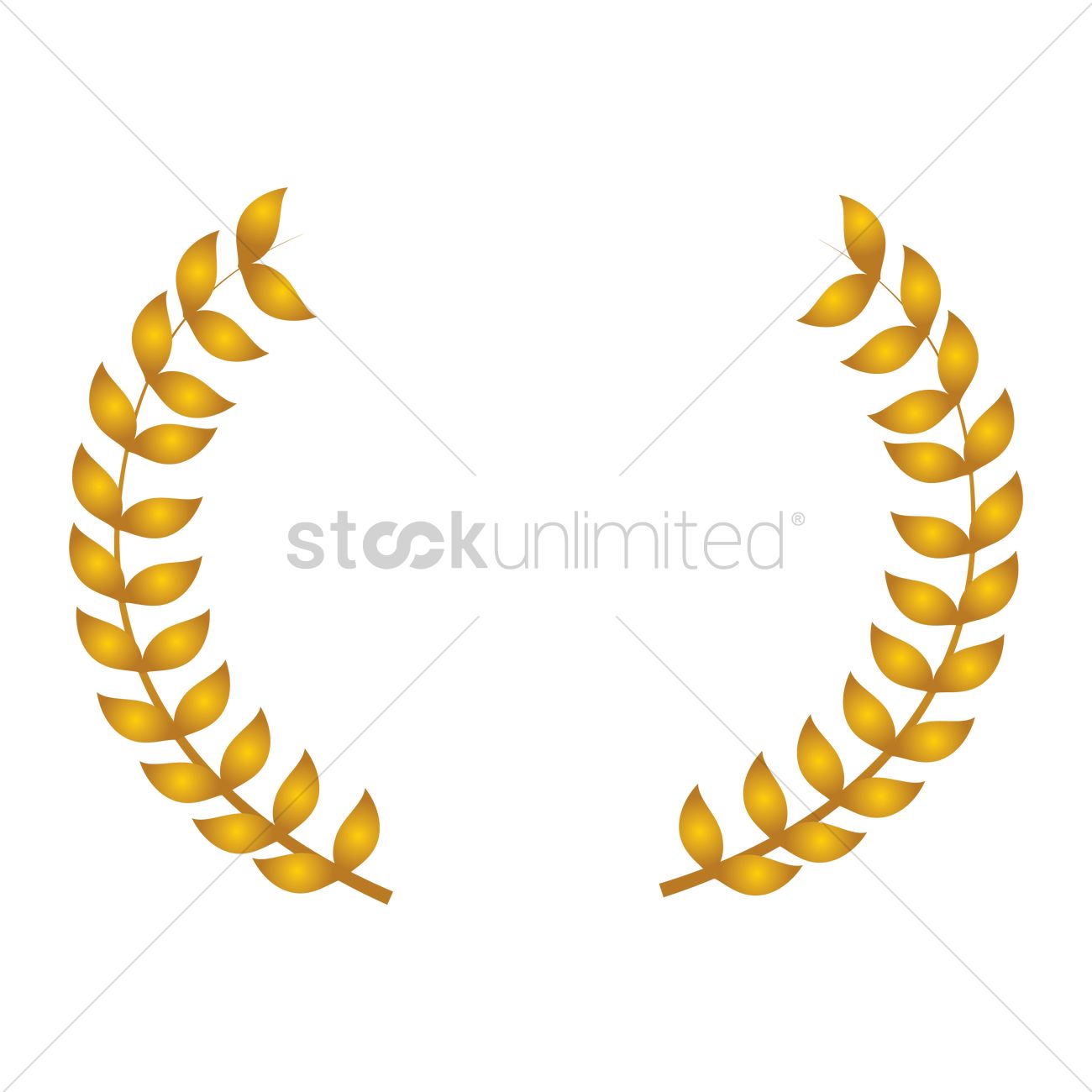 1300x1300 Golden Laurel Leaves Vector Image