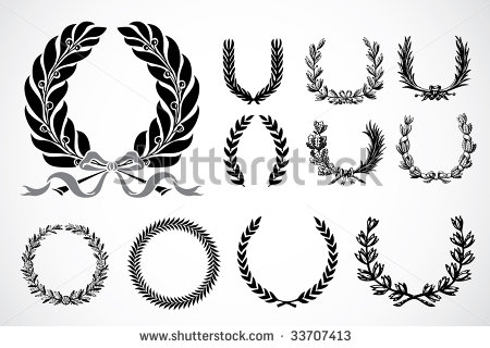 450x320 Olive Leaf Crest Black Clipart
