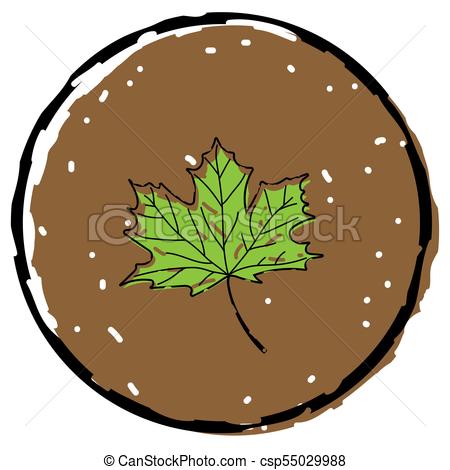 450x470 Maple Leaf Icon. Maple Leaf Icon Vector Illustration On Brown