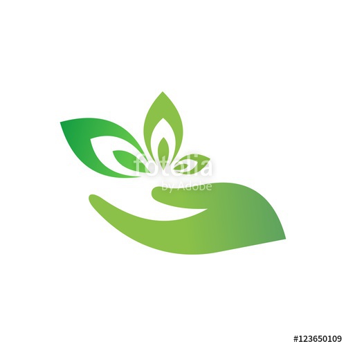 500x500 Hand And Leaf Logo Vector Stock Image And Royalty Free Vector